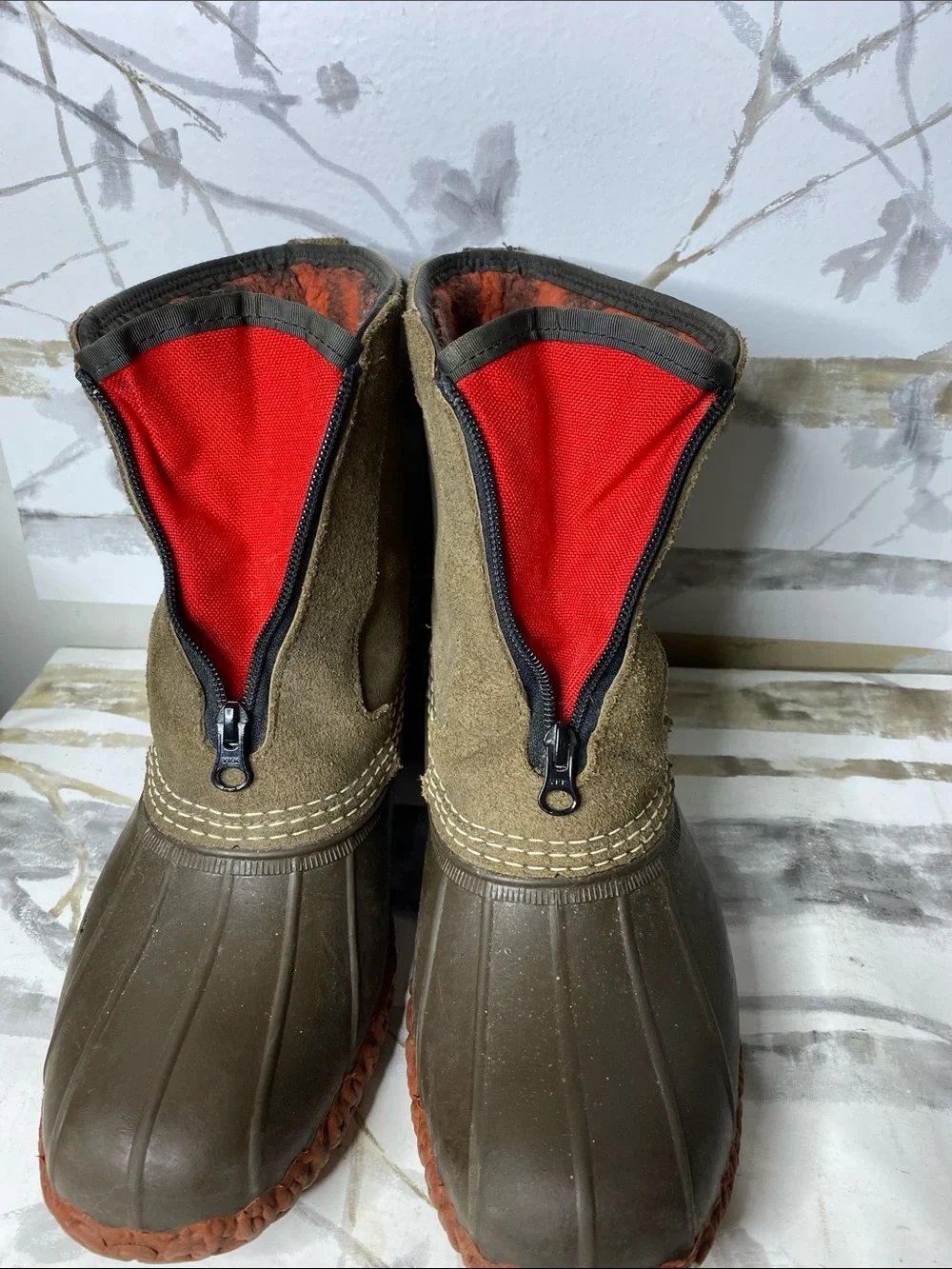 LL Bean Front Zip Flannel Lined Bean Boots